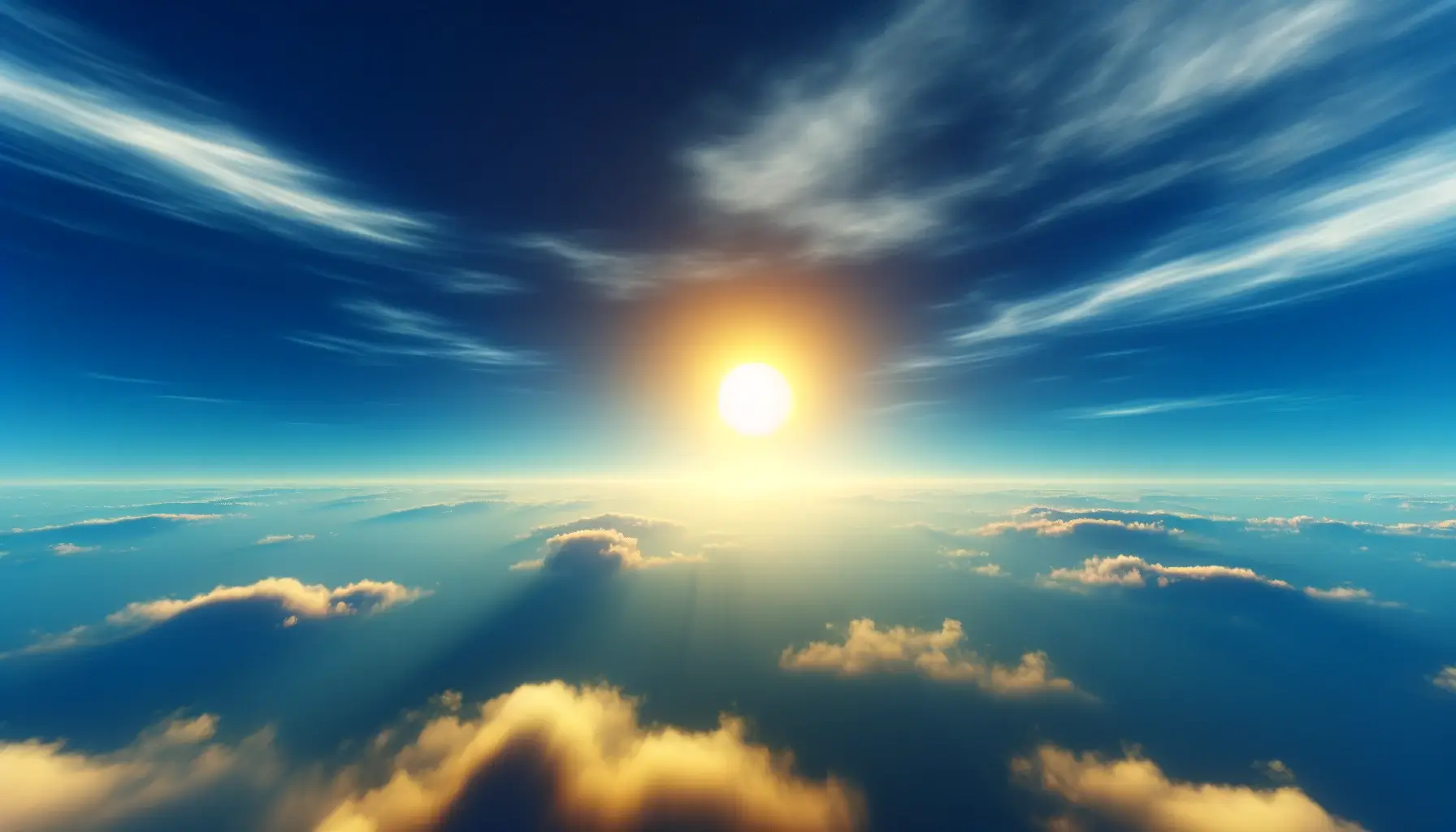 Niebieskie niebo i żółte słońce