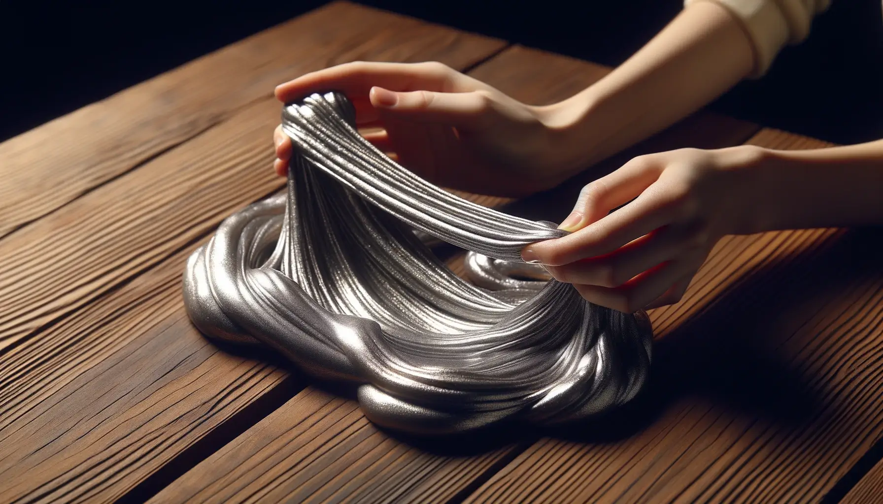 Zabawa srebrnym slime